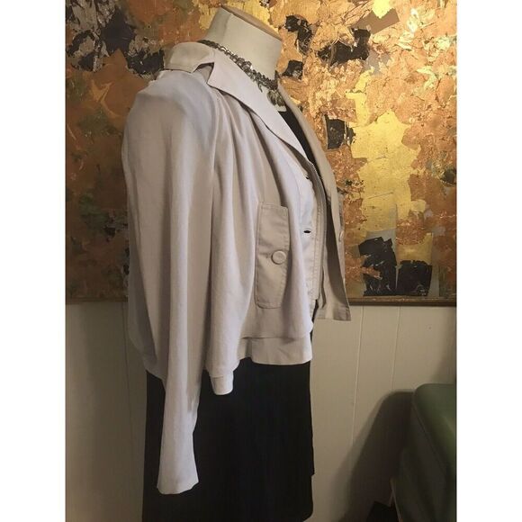 Anthropologie Daughters of the Revolution Button Front & Zip Jacket Taupe Swing - Picture 7 of 9